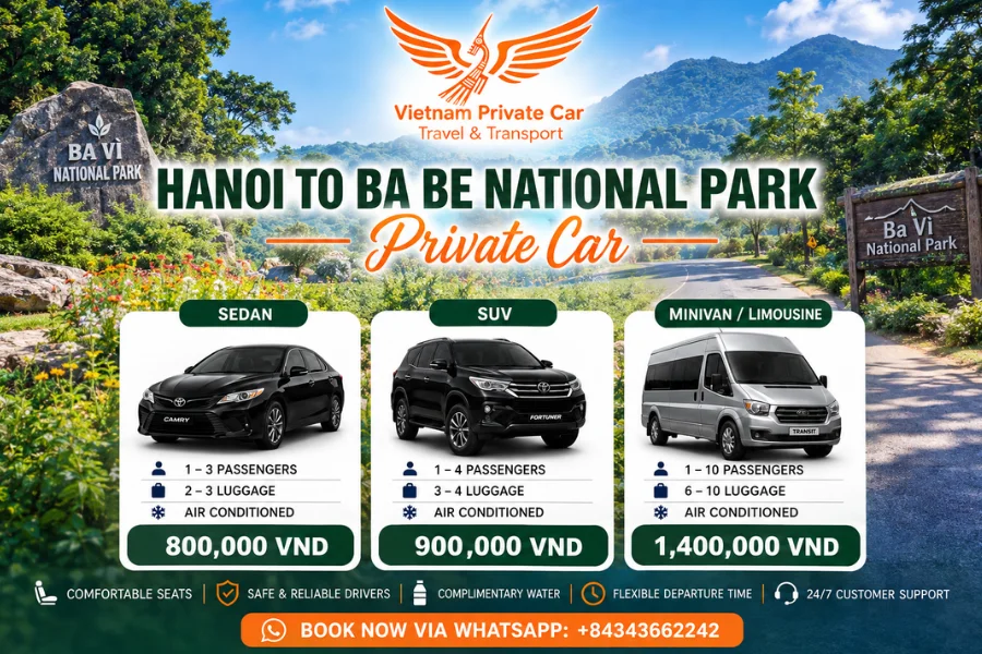 Hanoi to Ba Vi private car - Vietnam Private Car